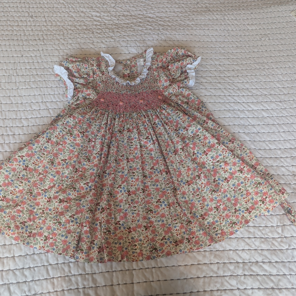 Pink Floral Cecil and Lou Smocked Dress